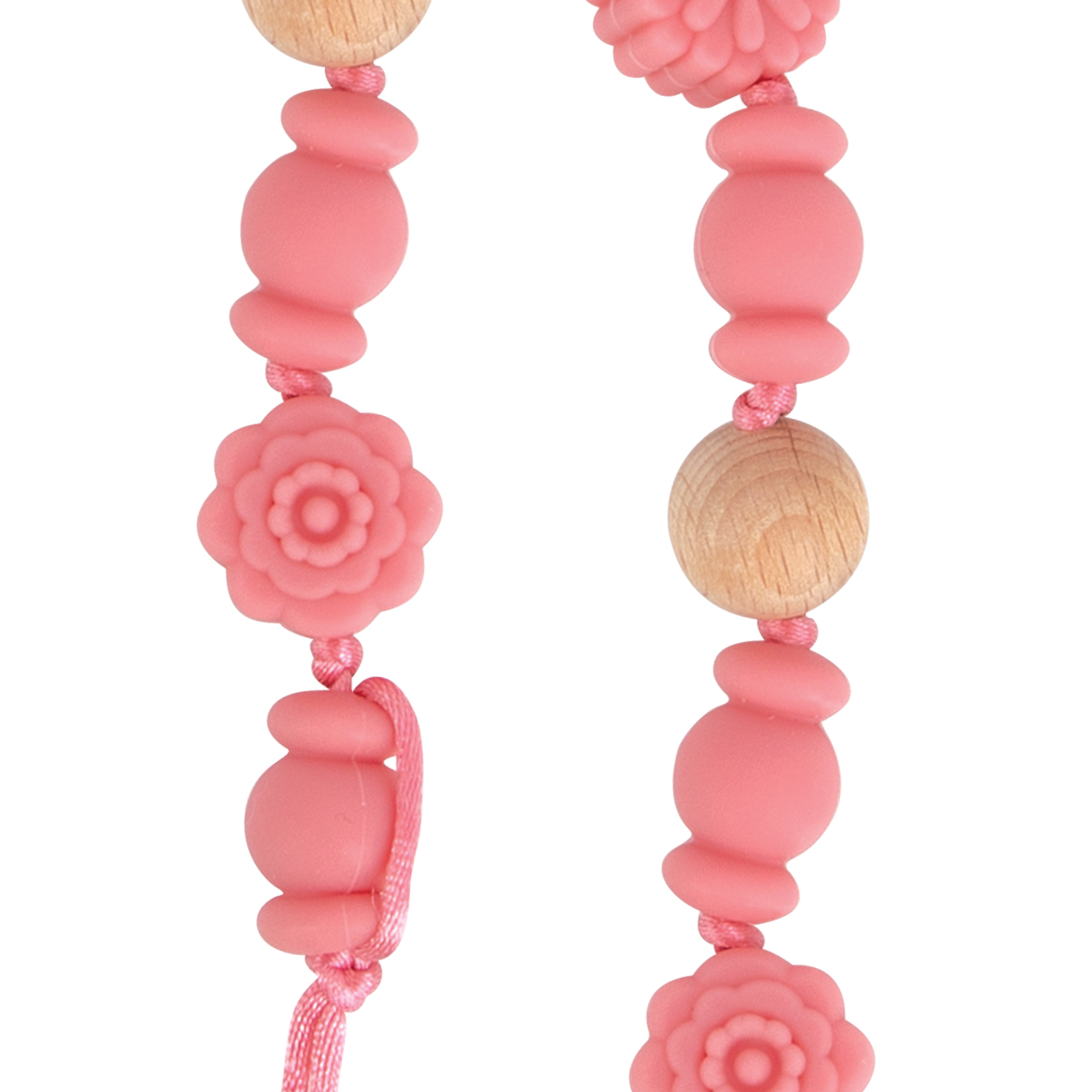 Silicone and Wood Beaded Pacifier Clip Nuby