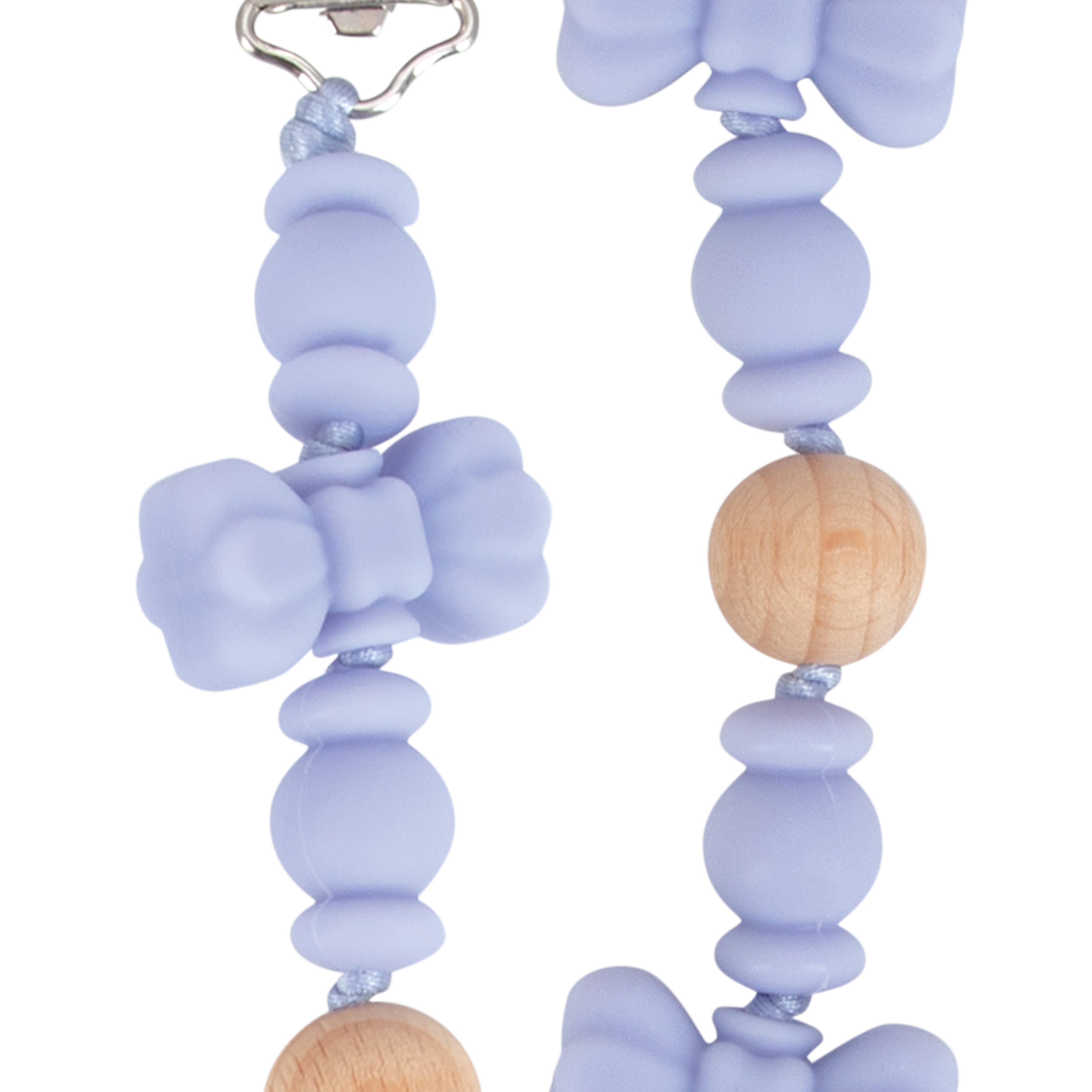 Silicone and Wood Beaded Pacifier Clip Nuby