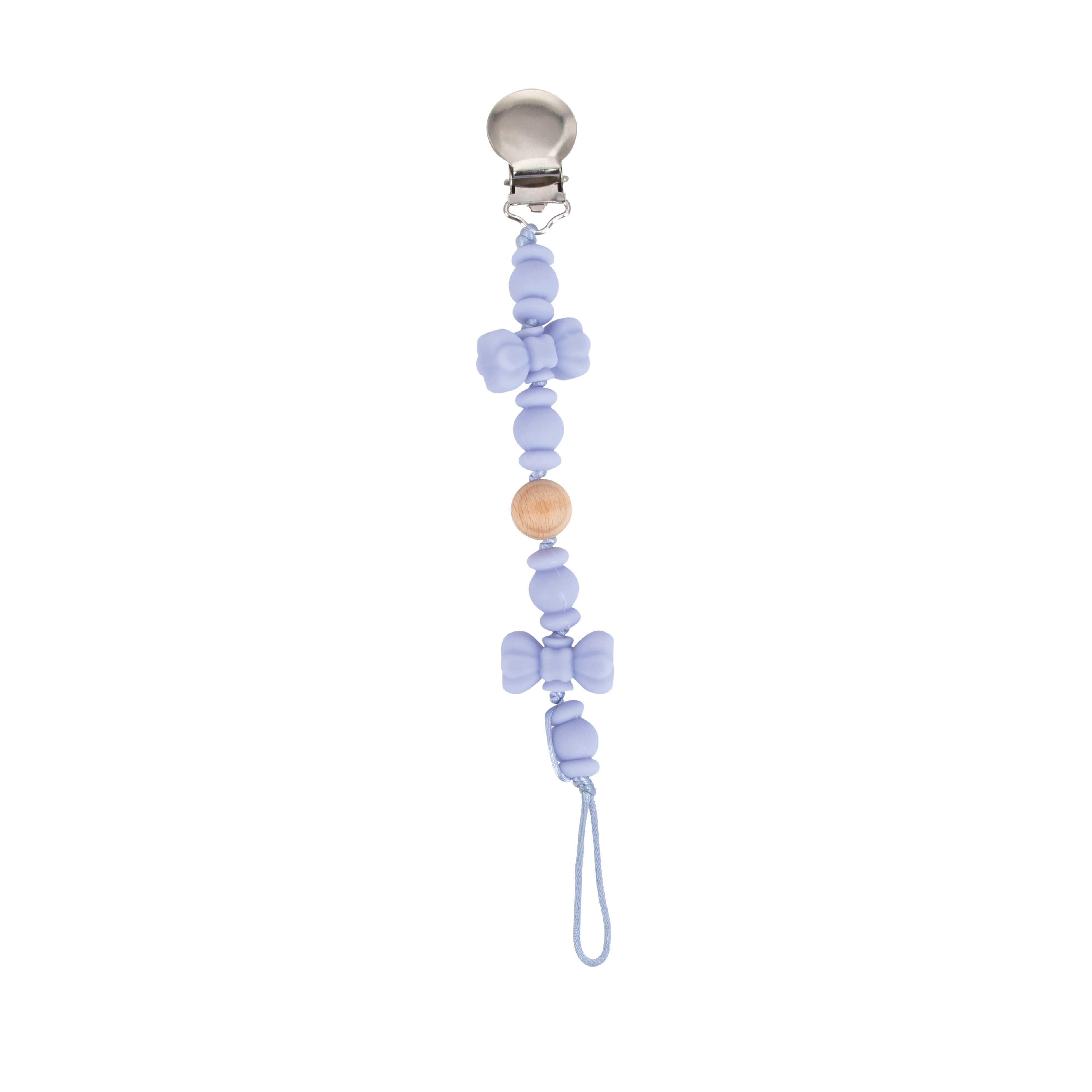 Silicone and Wood Beaded Pacifier Clip - Nuby US