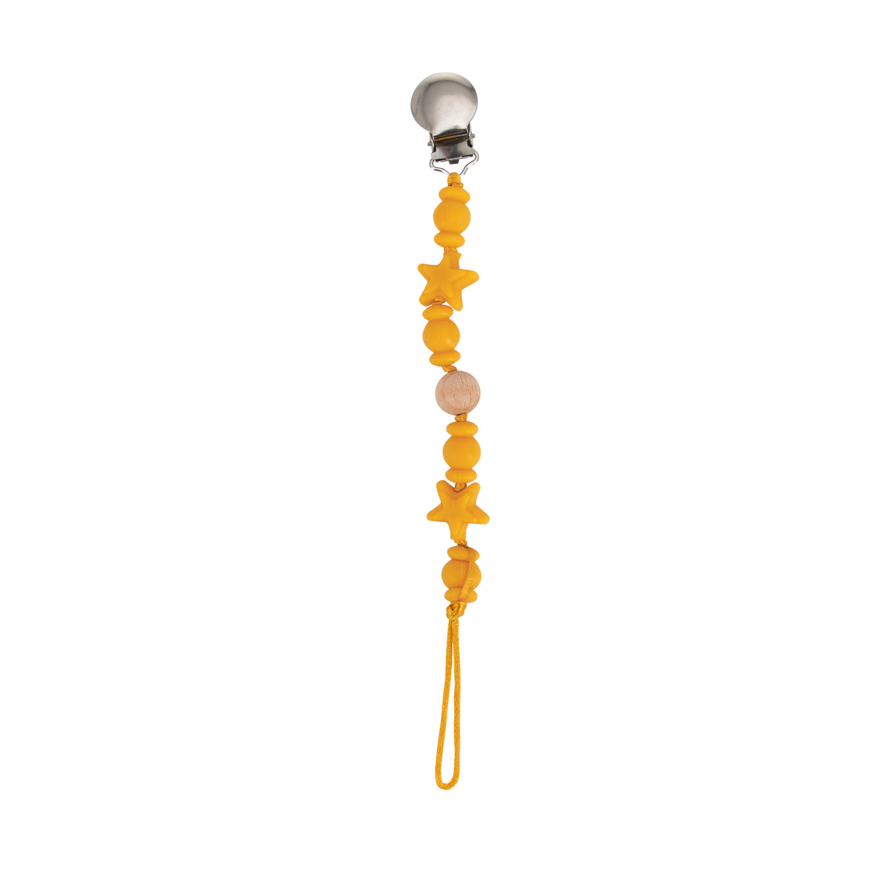 Silicone and Wood Beaded Pacifier Clip - Nuby US
