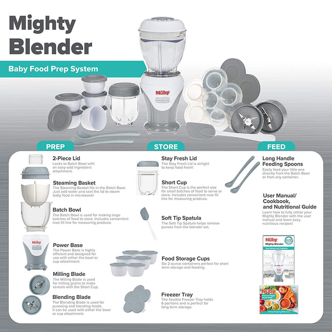 Mighty Blender 22-Piece Baby Food System - Nuby US